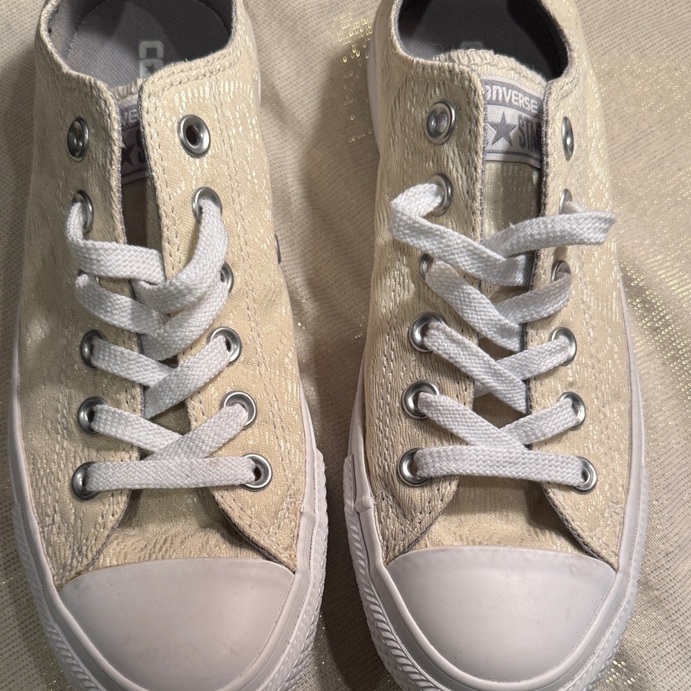 Converse All Star Beige Canvas Sneakers - Picture 10 of 12